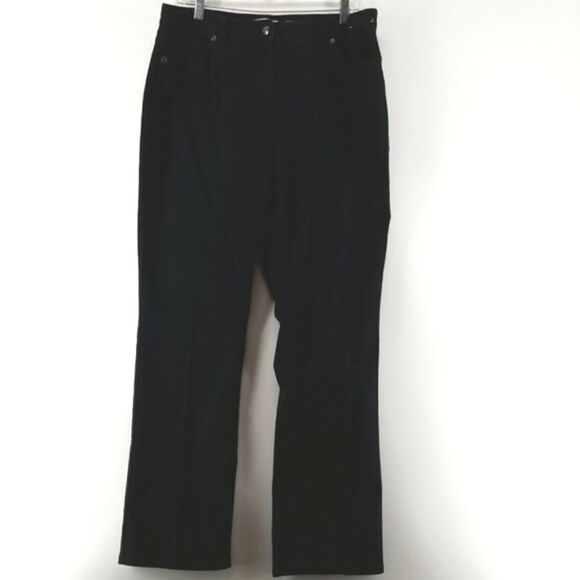 🎁5/$25 Northern Reflections Jeans Women's Size 12 Black Town Front Button Zip - Picture 1 of 10